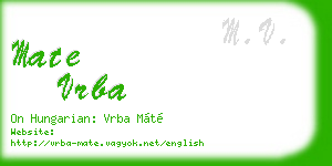 mate vrba business card