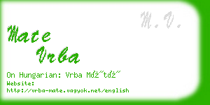 mate vrba business card